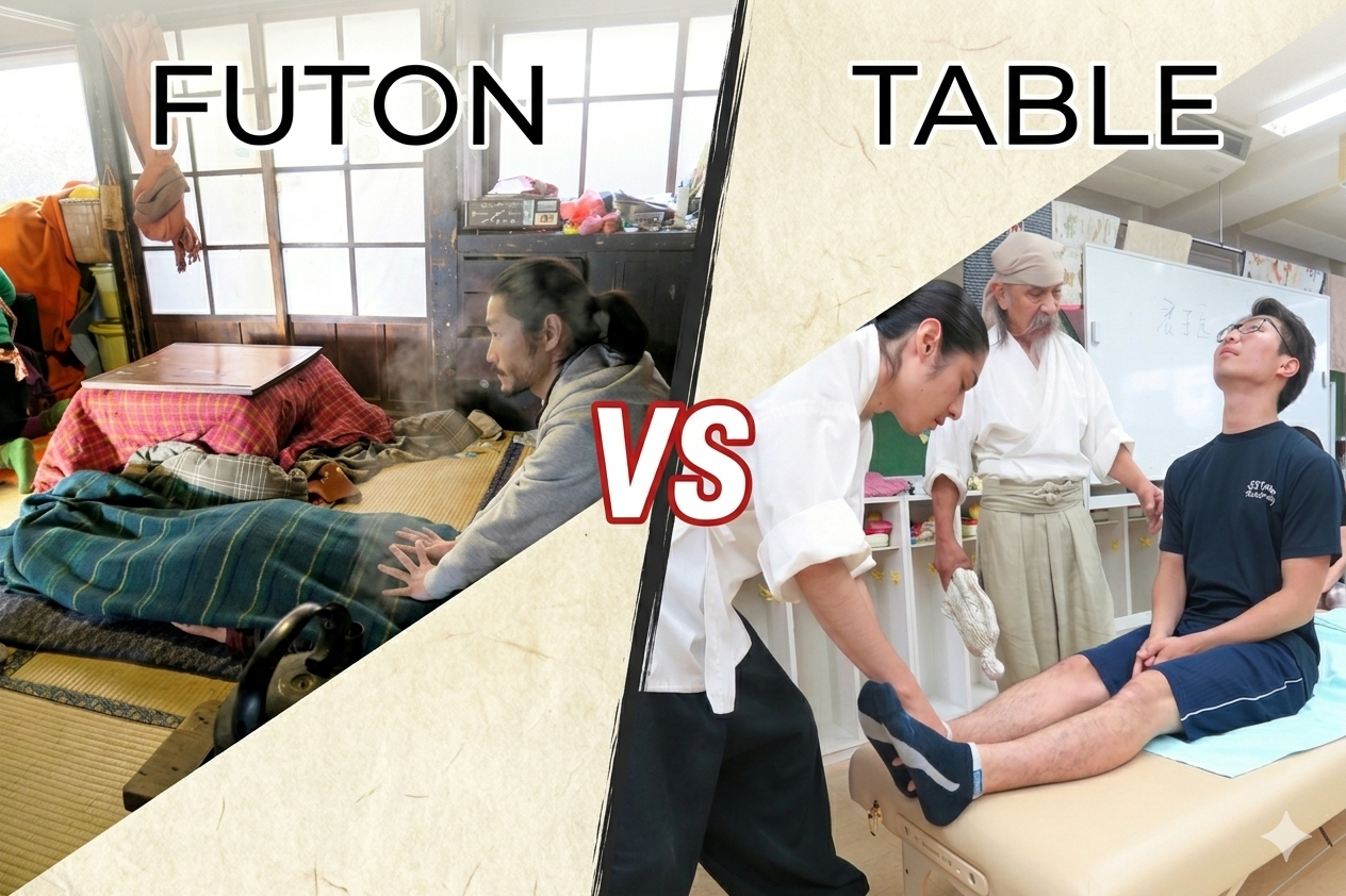Futon ou table pour le shiatsu ? - © Mehdi Abid - Shiatsu-France.com