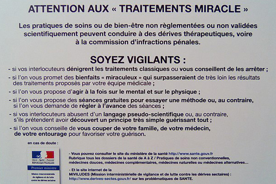 Le vocabulaire proscrit en France - © Ministère de la Santé - Miviludes